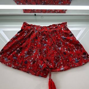 American Eagle Outfitters Red Floral Shorts